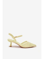 Dámské sandály na podpatku s Žluté model 22027913 - Boto