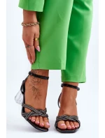 Kožené Sandály Na Průhledné Bar černé Randy Kožené Sandály Na Průhledné Bar černé Randy