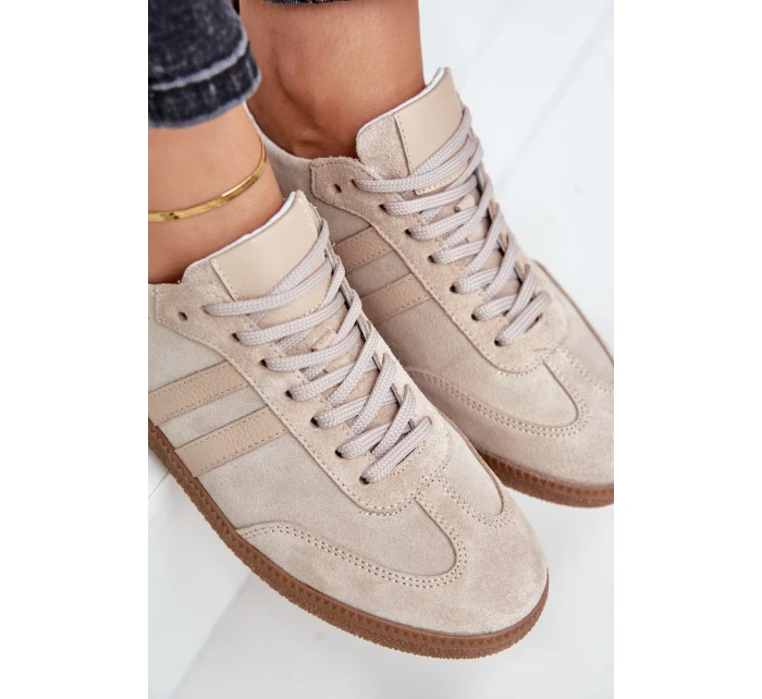 Zazoo N1068 Semišové Nízké Dámské Tenisky Béžové Zazoo N1068 Semišové Nízké Dámské Tenisky Béžové