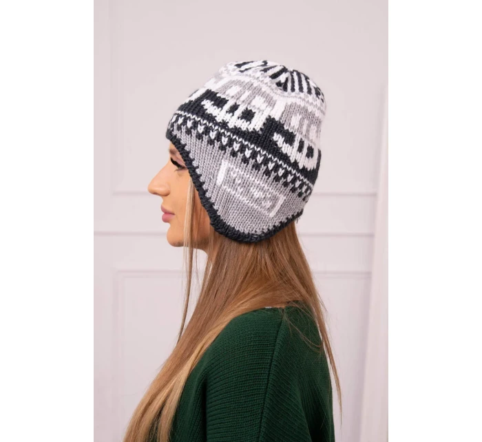Dámská čepice Maryla K406 bílá+grafitová+tmavě šedá