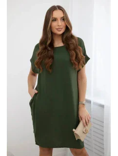 Šaty s kapsami khaki