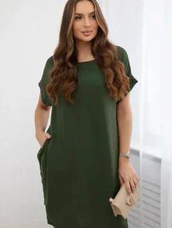 Šaty s kapsami khaki