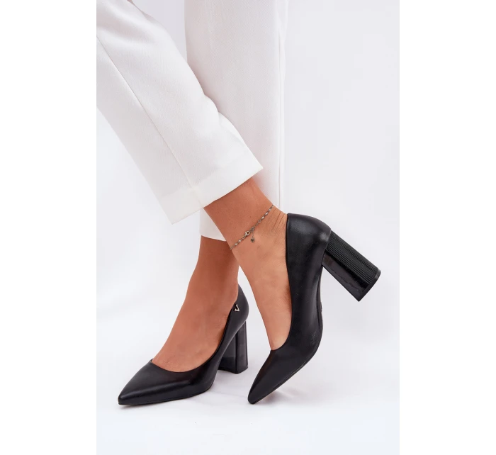 Elegantní Lodičky Na Podpatku Černé model 21690112 - VINCEZA