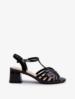 Patentované dámské sandály na vysokém podpatku Sergio Leone Black
