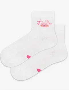 TENKÉ PONOŽKY BARVA 6-11 LET DÍVKY BÍLÁ 27/29