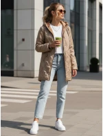 Dámská prošívaná přechodová bunda velbloudí barvy FashionStreet TY5563