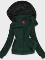 Tmavě zelená krátká dámská rozepínací mikina model 21224413 - LHD