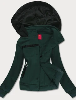 Tmavě zelená krátká dámská rozepínací mikina model 21224413 - LHD