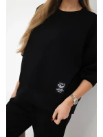 Viskózový komplet teplákové + kalhoty černý Viskózový komplet teplákové + kalhoty černý