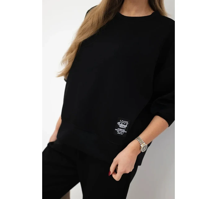 Viskózový komplet teplákové + kalhoty černý Viskózový komplet teplákové + kalhoty černý