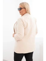 Dámská blazer bez zapínání s podšívkou model 21468646 béžová - K-Fashion