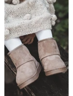 Dětské Teplé Sněhule Semišové Světle béžové model 21597585 - Boto Dětské Teplé Sněhule Semišové Světle béžové model 21597585 - Boto