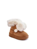 Dětské teplé sněhule Hnědá a bílá model 21600352 - Boto Dětské teplé sněhule Hnědá a bílá model 21600352 - Boto