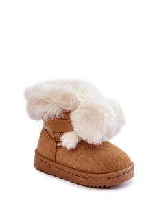 Dětské mládežnické teplé sněhule Hnědá a bílá Roofy