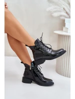 Kožené Lakované Kotníkové Boty S Černé model 21675506 - EVENTO Kožené Lakované Kotníkové Boty S Černé model 21675506 - EVENTO