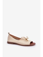 Kožené Dámské Baletky Béžové model 21682460 - Zazoo