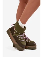 Sněhule na platformě D.Franklin DFSH371015 Khaki