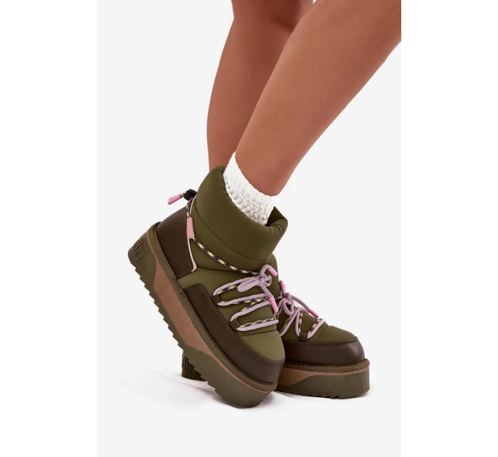 Sněhule na platformě D.Franklin DFSH371015 Khaki