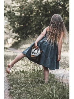 Dětské sandály na korkové platformě, zapínání na suchý zip, šedá Rorria