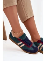 Dámské nízké semišové tenisky – lahvově zelené Zazoo Dámské nízké semišové tenisky – lahvově zelené Zazoo