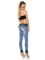 Sexy KouCla Skinny Jeans destroyed look + lace