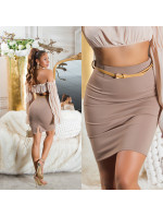 Sexy Waist-Miniskirt with zipper and belt
