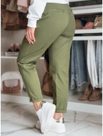 Dámské chinos kalhoty s páskem MODELA khaki FashionStreet UY2572