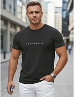 Pánské bavlněné tričko s nápisem Los Angeles černé FashionStreet NX5099R