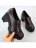 Dámské mokasíny na klínku hnědé Potocki SZ12700