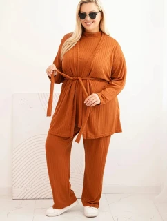 Dámský komplet Plus Size model 21399806 camelový - K-Fashion