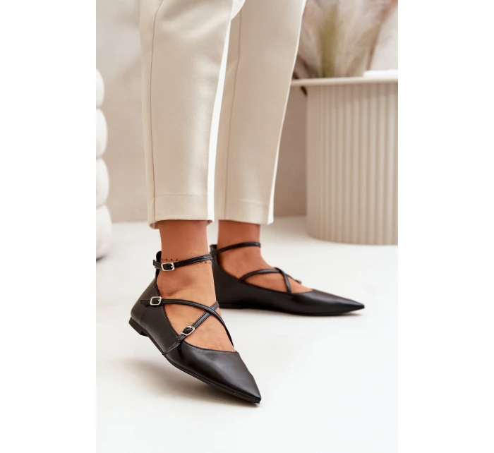 Dámské Baleríny S A Pásky Černé model 21670182 - Boto Dámské Baleríny S A Pásky Černé model 21670182 - Boto