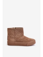 Sněhové boty na zip zateplené kožešinou Big Star model 21675203 Béžové - Big Star Shoes Sněhové boty na zip zateplené kožešinou Big Star model 21675203 Béžové - Big Star Shoes