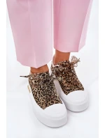 Dámské Tenisky Na Masivní Platformě S Ozdobným Šněrováním Leopardí Hnědé Zidora Dámské Tenisky Na Masivní Platformě S Ozdobným Šněrováním Leopardí Hnědé Zidora