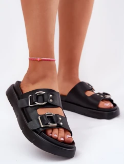 Kožené Dámské Sandály S Ozdobnými Přezkami Big Star model 21695275 Černé - Big Star Shoes