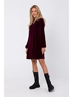 M767 Šaty s výstřihem do V - bordó