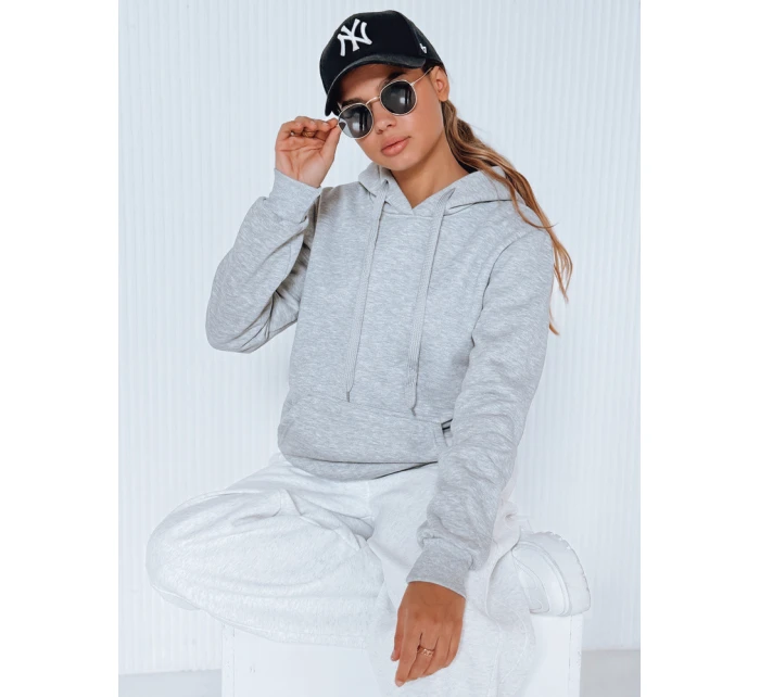 Dámská mikina BASIC s kapucí šedá BY0155 Dámská mikina BASIC s kapucí šedá BY0155