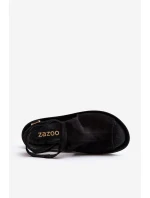 Zazoo 2914 Dámské sandály z semiše Černé