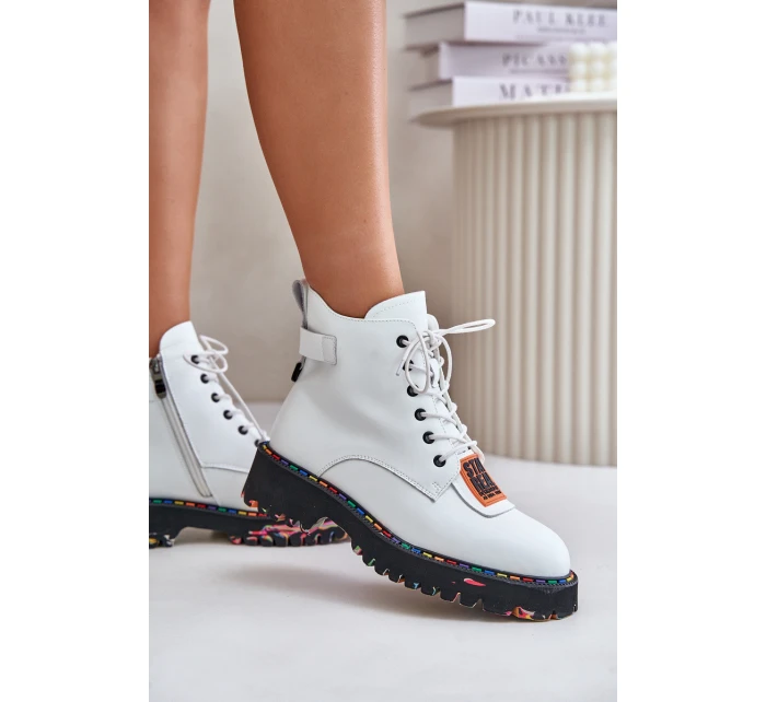 Kožené Boty Tropy Dámské Na Zip Bílé Artiker 55C0515