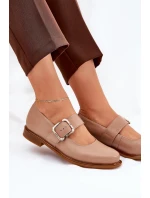 Kožené Polobotky Dámské S Přezkou Laura Messi 2980 Tmavě Béžové Kožené Polobotky Dámské S Přezkou Laura Messi 2980 Tmavě Béžové