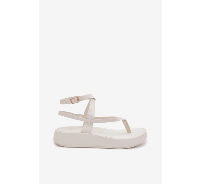 Dámské sandály na platformě bílé model 22038406 - Boto