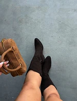 Kožené cowboy boty z semišové kůže s vyhříváním na podpatku Hnědé Radley