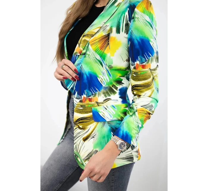 Bavlněné sako s potiskem 5478 zelené - Zentex