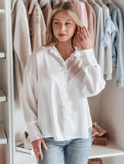 Dámská košile oversize SATINIA bílá FashionStreet DY0449