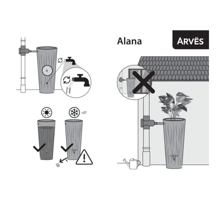 ALANA FLOWER 160L ANTRACITOVÁ NÁDRŽ NA PITNOU VODU ALANA FLOWER 160L ANTRACITOVÁ NÁDRŽ NA PITNOU VODU