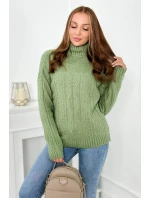 Svetr s rolákem tmavá máta