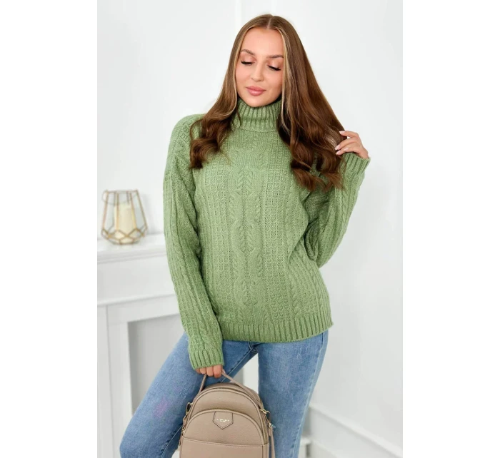 Svetr s rolákem tmavá máta