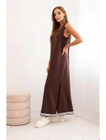 Dámský komplet s viskózou se a dlouhou hnědý model 21268141 - K-Fashion Dámský komplet s viskózou se a dlouhou hnědý model 21268141 - K-Fashion