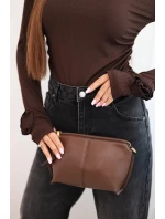 Hedvábná blůza dámská s řasením po straně hnědá