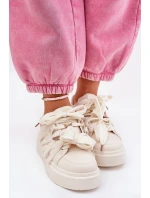 Eko Kožené Tenisky Na Platformě Béžové model 21687587 - Boto Eko Kožené Tenisky Na Platformě Béžové model 21687587 - Boto