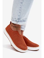 Otevřené slip-on na platformě oranžové Glamma